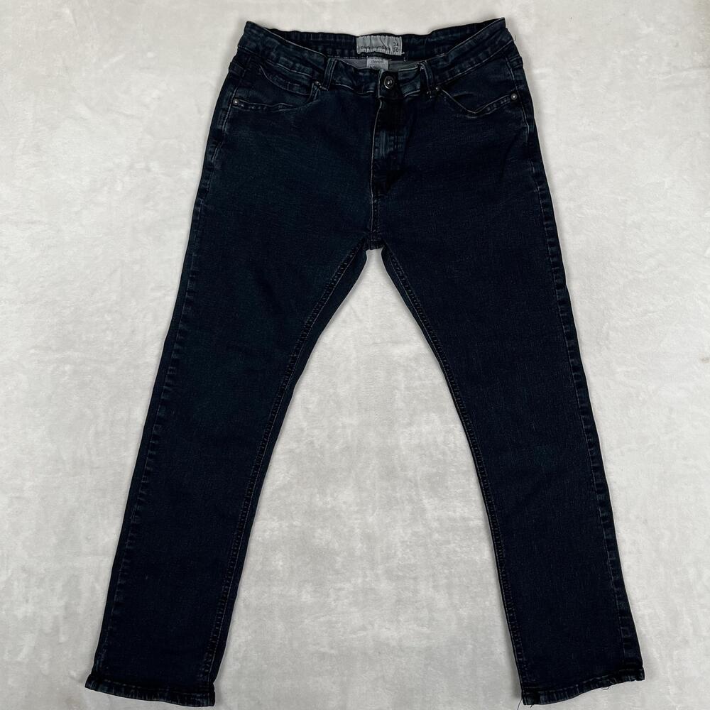 Paper Denim & Cloth Jeans Mens 34x30 Blue Slim Straight Stretch Denim Dark Wash